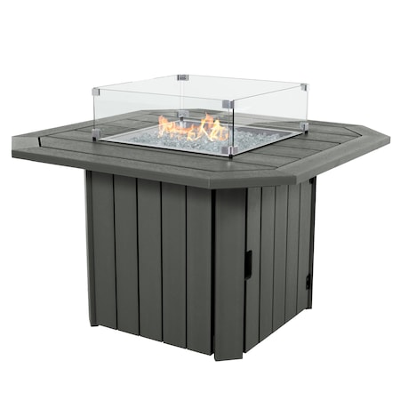 Highwood Usa Oasis Fire Pit Table Outdoor Furniture for Patio, Backyard, Garden AD-FIREPIT01-CGE